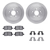 6312-59062 Brake Rotors with 3000-Series Ceramic Brake Pads Kit with Hardware, 2001-2008 Acura/Honda, Position: Rear - image 1