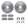 6312-59063 Brake Rotors with 3000-Series Ceramic Brake Pads Kit with Hardware, 2002-2004 Acura/Honda, Position: Rear - image 1