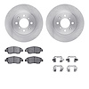 6312-59070 Brake Rotors with 3000-Series Ceramic Brake Pads Kit with Hardware, 1993-1997 Acura/Honda, Position: Front - image 1