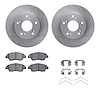 6312-59072 Brake Rotors with 3000-Series Ceramic Brake Pads Kit with Hardware, 2002-2011 Acura/Honda, Position: Front - image 1