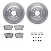 6312-59075 Brake Rotors with 3000-Series Ceramic Brake Pads Kit with Hardware, 2010-2015 Acura/Honda, Position: Rear - image 1