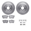 6312-59076 Brake Rotors with 3000-Series Ceramic Brake Pads Kit with Hardware, 2005-2018 Acura/Honda, Position: Rear - image 1