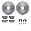 6312-59078 Brake Rotors with 3000-Series Ceramic Brake Pads Kit with Hardware, 2006-2014 Acura/Honda, Position: Rear - image 1