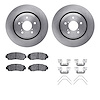 6312-59087 Brake Rotors with 3000-Series Ceramic Brake Pads Kit with Hardware, Fits Select Acura/Honda, Position: Front - image 1