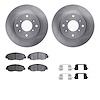 6312-59088 Brake Rotors with 3000-Series Ceramic Brake Pads Kit with Hardware, 1998-2002 Acura/Honda, Position: Front - image 1