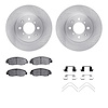 6312-59089 Brake Rotors with 3000-Series Ceramic Brake Pads Kit with Hardware, 1996-2014 Acura/Honda, Position: Front - image 1