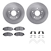 6312-59091 Brake Rotors with 3000-Series Ceramic Brake Pads Kit with Hardware, 2012-2015 Acura/Honda, Position: Front - image 1