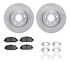 6312-59096 Brake Rotors with 3000-Series Ceramic Brake Pads Kit with Hardware, Fits Select Acura/Honda, Position: Front - image 1