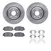 6312-59098 Brake Rotors with 3000-Series Ceramic Brake Pads Kit with Hardware, Fits Select Acura/Honda, Position: Front - image 1