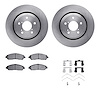 6312-59101 Brake Rotors with 3000-Series Ceramic Brake Pads Kit with Hardware, Fits Select Acura/Honda, Position: Front - image 1