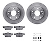 6312-59107 Brake Rotors with 3000-Series Ceramic Brake Pads Kit with Hardware, Fits Select Acura/Honda, Position: Rear - image 1