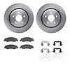 6312-59113 Brake Rotors with 3000-Series Ceramic Brake Pads Kit with Hardware, Fits Select Acura/Honda, Position: Front - image 1