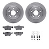 6312-59114 Brake Rotors with 3000-Series Ceramic Brake Pads Kit with Hardware, Fits Select Acura/Honda, Position: Rear - image 1