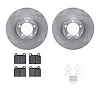 6312-63012 Brake Rotors with 3000-Series Ceramic Brake Pads Kit with Hardware, 1963-1967 Mercedes-Benz, Position: Front - image 1