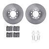 6312-63020 Brake Rotors with 3000-Series Ceramic Brake Pads Kit with Hardware, 1973-1979 Mercedes-Benz, Position: Front - image 1