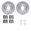 6312-63027 Brake Rotors with 3000-Series Ceramic Brake Pads Kit with Hardware, 1985-1991 Mercedes-Benz, Position: Front - image 1