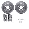 6312-63040 Brake Rotors with 3000-Series Ceramic Brake Pads Kit with Hardware, 1990-1995 Mercedes-Benz, Position: Rear - image 1