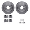 6312-63041 Brake Rotors with 3000-Series Ceramic Brake Pads Kit with Hardware, 1992-1994 Mercedes-Benz, Position: Rear - image 1