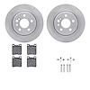 6312-63053 Brake Rotors with 3000-Series Ceramic Brake Pads Kit with Hardware, 1991-1999 Mercedes-Benz, Position: Rear - image 1
