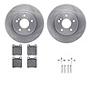 6312-63055 Brake Rotors with 3000-Series Ceramic Brake Pads Kit with Hardware, 1994-2000 Mercedes-Benz, Position: Rear - image 1