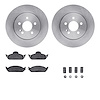 6312-63069 Brake Rotors with 3000-Series Ceramic Brake Pads Kit with Hardware, 1998-2005 Mercedes-Benz, Position: Front - image 1