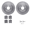 6312-63098 Brake Rotors with 3000-Series Ceramic Brake Pads Kit with Hardware, 1996-2011 Mercedes-Benz, Position: Rear - image 1