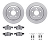 6312-63120 Brake Rotors with 3000-Series Ceramic Brake Pads Kit with Hardware, 2007-2013 Mercedes-Benz, Position: Rear - image 1