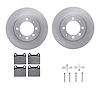 6312-65004 Brake Rotors with 3000-Series Ceramic Brake Pads Kit with Hardware, 1969-1973 GM, Position: Front - image 1