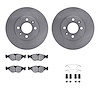 6312-65008 Brake Rotors with 3000-Series Ceramic Brake Pads Kit with Hardware, 1988-1998 GM, Position: Front - image 1