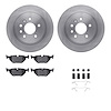 6312-65010 Brake Rotors with 3000-Series Ceramic Brake Pads Kit with Hardware, 1999-2010 GM, Position: Rear - image 1