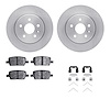 6312-65029 Brake Rotors with 3000-Series Ceramic Brake Pads Kit with Hardware, Fits Select GM, Position: Rear - image 1