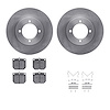6312-67006 Brake Rotors with 3000-Series Ceramic Brake Pads Kit with Hardware, 1977-1980 Infiniti/Nissan, Position: Front - image 1