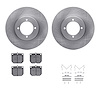 6312-67007 Brake Rotors with 3000-Series Ceramic Brake Pads Kit with Hardware, 1970-1973 Infiniti/Nissan, Position: Front - image 1