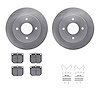 6312-67008 Brake Rotors with 3000-Series Ceramic Brake Pads Kit with Hardware, 1980-1983 Infiniti/Nissan, Position: Front - image 1