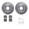 6312-67014 Brake Rotors with 3000-Series Ceramic Brake Pads Kit with Hardware, 1979-1981 Infiniti/Nissan, Position: Rear - image 1
