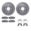 6312-67018 Brake Rotors with 3000-Series Ceramic Brake Pads Kit with Hardware, 1984-1988 Infiniti/Nissan, Position: Front - image 1