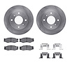 6312-67019 Brake Rotors with 3000-Series Ceramic Brake Pads Kit with Hardware, 1985-1989 Infiniti/Nissan, Position: Front - image 1