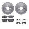 6312-67029 Brake Rotors with 3000-Series Ceramic Brake Pads Kit with Hardware, 1982-1988 Infiniti/Nissan, Position: Rear - image 1