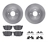 6312-67030 Brake Rotors with 3000-Series Ceramic Brake Pads Kit with Hardware, 1984-1985 Infiniti/Nissan, Position: Rear - image 1