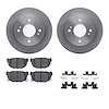 6312-67032 Brake Rotors with 3000-Series Ceramic Brake Pads Kit with Hardware, 1989-1998 Infiniti/Nissan, Position: Rear - image 1