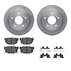 6312-67033 Brake Rotors with 3000-Series Ceramic Brake Pads Kit with Hardware, 1994-1998 Infiniti/Nissan, Position: Rear - image 1