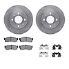 6312-67042 Brake Rotors with 3000-Series Ceramic Brake Pads Kit with Hardware, 1986-1994 Infiniti/Nissan, Position: Front