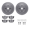 6312-67043 Brake Rotors with 3000-Series Ceramic Brake Pads Kit with Hardware, 1985-1987 Infiniti/Nissan, Position: Rear - image 1