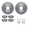6312-67044 Brake Rotors with 3000-Series Ceramic Brake Pads Kit with Hardware, 1989-1990 Infiniti/Nissan, Position: Rear - image 1