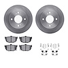 6312-67046 Brake Rotors with 3000-Series Ceramic Brake Pads Kit with Hardware, 1990-1992 Infiniti/Nissan, Position: Rear - image 1