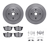 6312-67048 Brake Rotors with 3000-Series Ceramic Brake Pads Kit with Hardware, 1984-1984 Infiniti/Nissan, Position: Rear - image 1