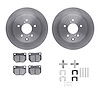 6312-67058 Brake Rotors with 3000-Series Ceramic Brake Pads Kit with Hardware, 1989-1996 Infiniti/Nissan, Position: Rear - image 1