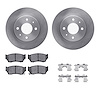 6312-67061 Brake Rotors with 3000-Series Ceramic Brake Pads Kit with Hardware, 1991-2017 Infiniti/Nissan, Position: Front - image 1