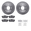6312-67065 Brake Rotors with 3000-Series Ceramic Brake Pads Kit with Hardware, 1991-2001 Infiniti/Nissan, Position: Rear - image 1