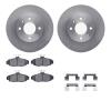 6312-67068 Brake Rotors with 3000-Series Ceramic Brake Pads Kit with Hardware, 1996-2000 Infiniti/Nissan, Position: Front - image 1